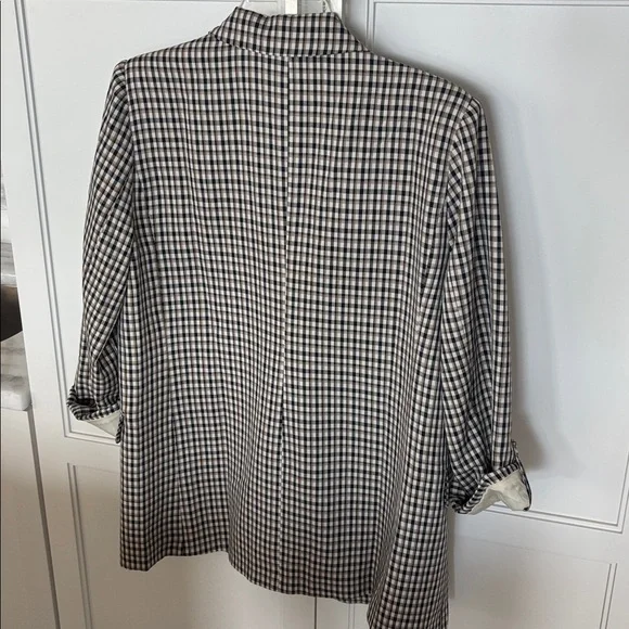 Vici Women's Black Brown and White Plaid Blazer - Picture 5 of 5